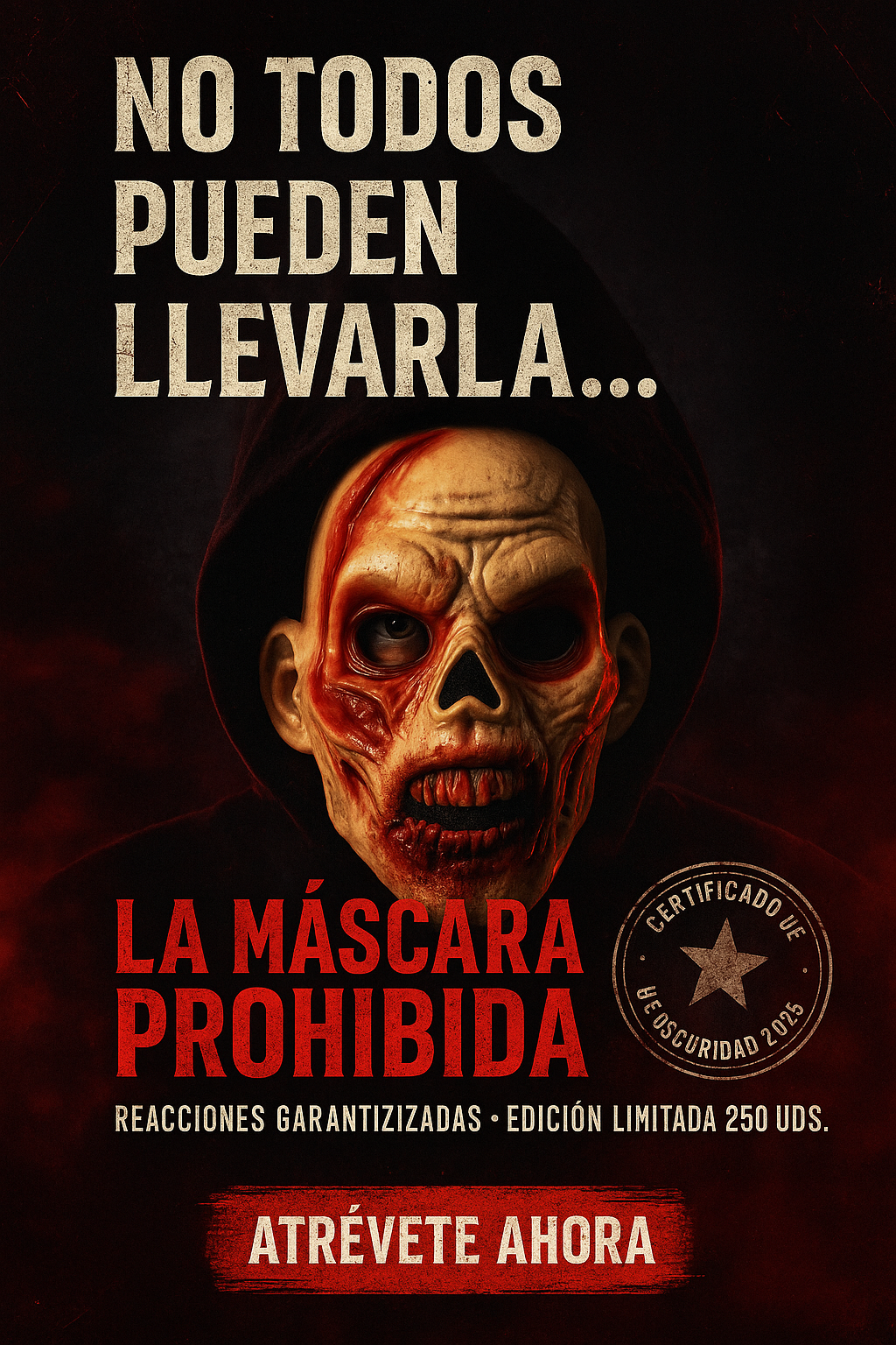 Conviértete en leyenda urbana por una noche ...Mascara Zombie Asesino