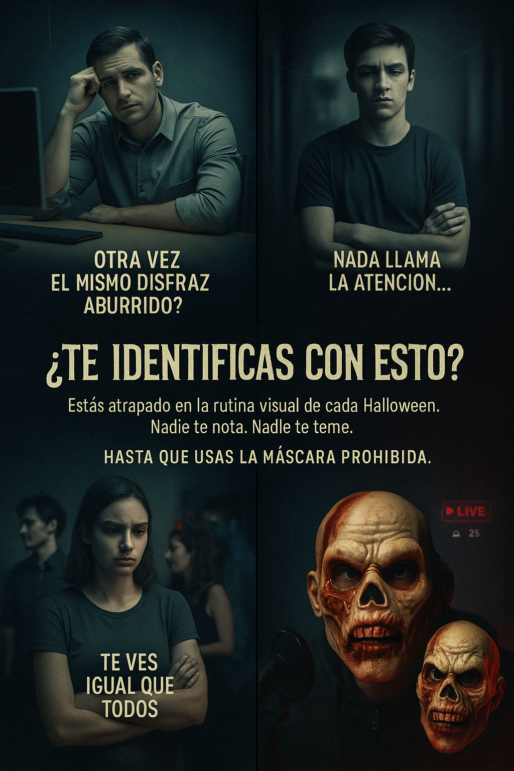 Conviértete en leyenda urbana por una noche ...Mascara Zombie Asesino